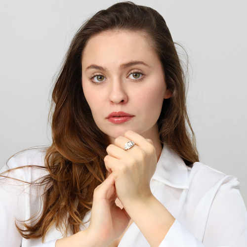 Pierścionek z dwukolorowego złota 585 z brylantami 0,43 ct