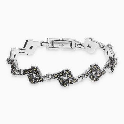 Bransoletka ze srebra 925 z markazytami dł. 18,5 cm