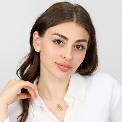 Naszyjnik z żółtego złota 585 ozdobna kropla 2