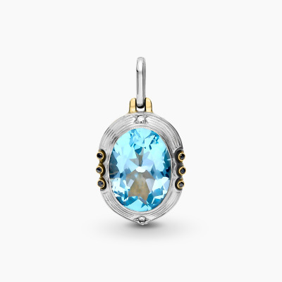 Zawieszka złota z topazem 15,15 ct i brylantami 0,12 ct...