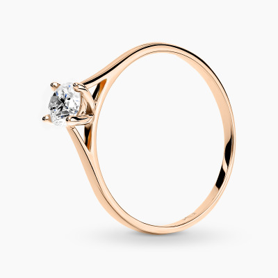 Pierścionek Sorrento różowe złoto 585 z brylantem 0,30 ct...