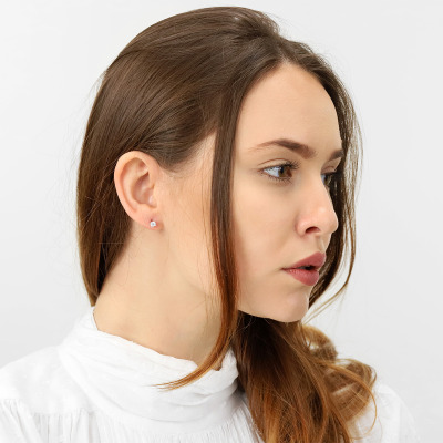 Kolczyki Sorrento różowe złoto 585 z brylantami 0,50 ct 2