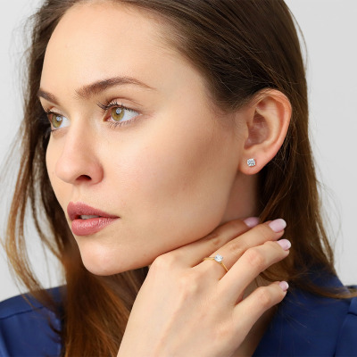 Kolczyki Sorrento dwukolorowe złoto 585 z brylantami 1,0 ct  1,5 g 2
