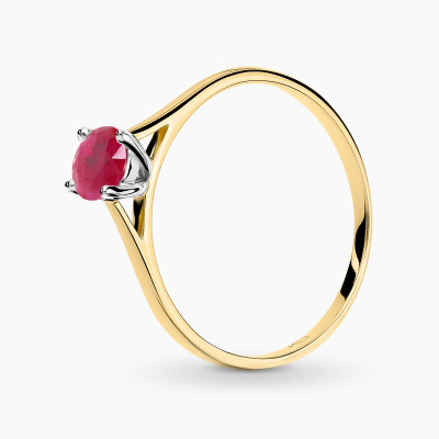 Pierścionek Sorrento z dwukolorowego złota 585 z rubinem...