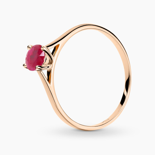 Pierścionek zaręczynowy Sorrento różowe złoto 585 z rubinem 0,60 ct