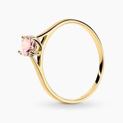 Pierścionek Sorrento z żółtego złota 585 z morganitem...
