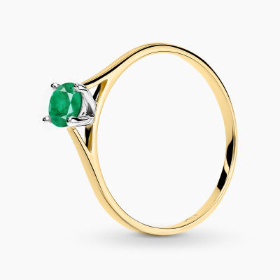 Pierścionek Sorrento z żółtego i białego złota 585 ze...