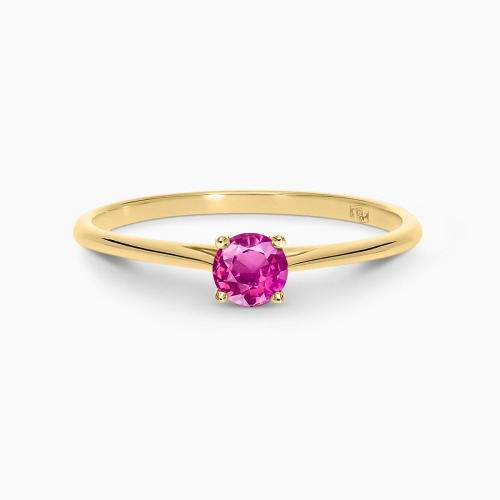 Pierścionek Sorrento żółtego złota 585 z różowym turmalinem 0,25 ct