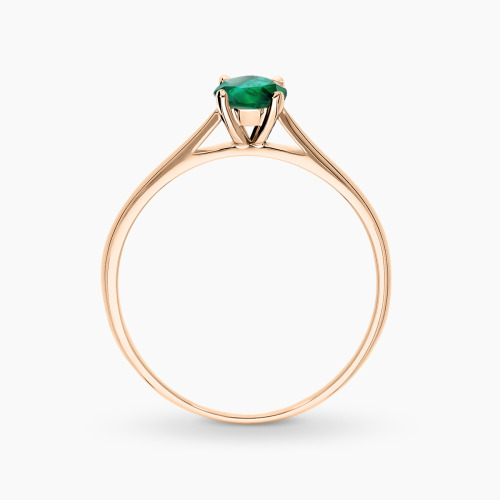 Pierścionek Sorrento z różowego złota 585 ze szmaragdem 0,45 ct