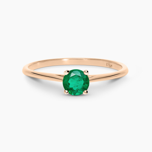 Pierścionek Sorrento z różowego złota 585 ze szmaragdem 0,45 ct