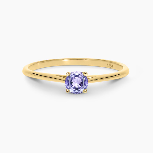 Pierścionek zaręczynowy Sorrento żółte złoto 585 z tanzanitem 0,25 ct