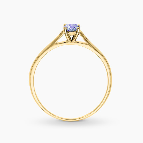 Pierścionek zaręczynowy Sorrento żółte złoto 585 z tanzanitem 0,25 ct