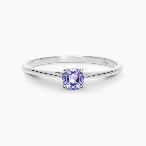 Pierścionek zaręczynowy Sorrento białe złoto 585 z tanzanitem 0,25 ct