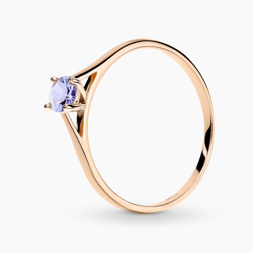 Pierścionek zaręczynowy Sorrento różowe złoto 585 z tanzanitem 0,25 ct