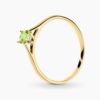 Pierścionek Sorrento z żółtego złota 585 z oliwinem 0,30 ct