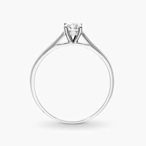 Pierścionek zaręczynowy Sorrento białe złoto 585 z białym topazem 0,45 ct