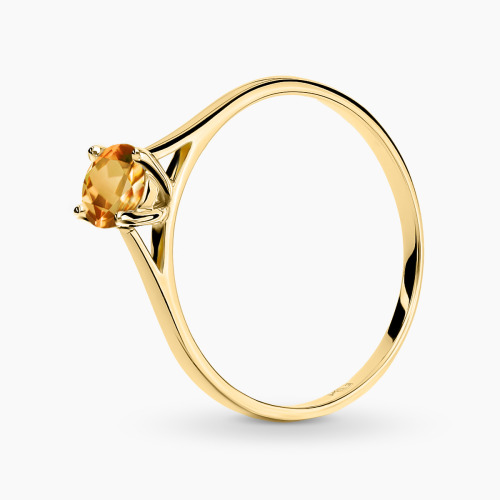 Pierścionek Sorrento z żółtego złota 585 z cytrynem 0,50 ct