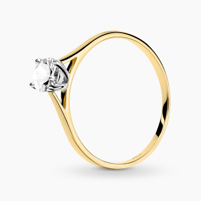 Pierścionek Sorrento z żółtego i białego złota 585 z...