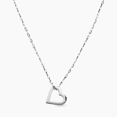 Zawieszka celebrytka z białego złota 585 serce