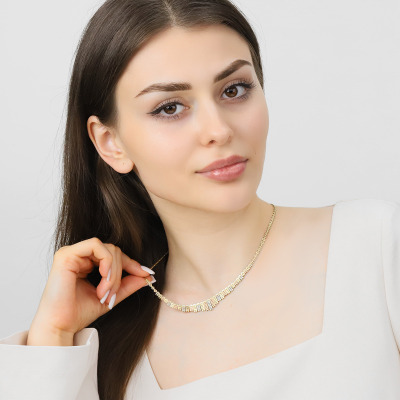 Naszyjnik w trzech kolorach złota 585, 15,32 g 2