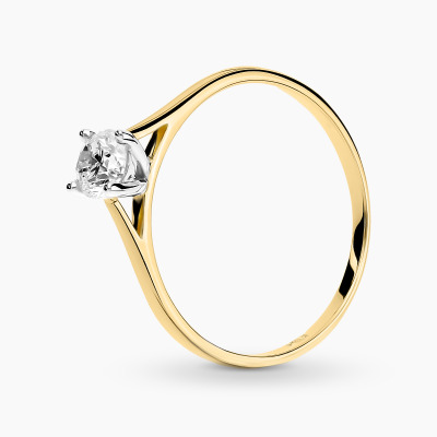 Pierścionek Sorrento dwukolorowe złoto 585 z brylantem...