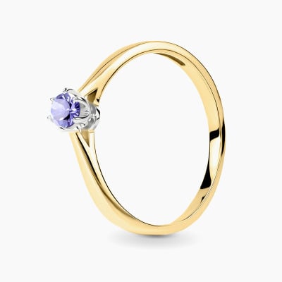 Pierścionek Vicenza dwukolorowe złoto 585 z tanzanitem...