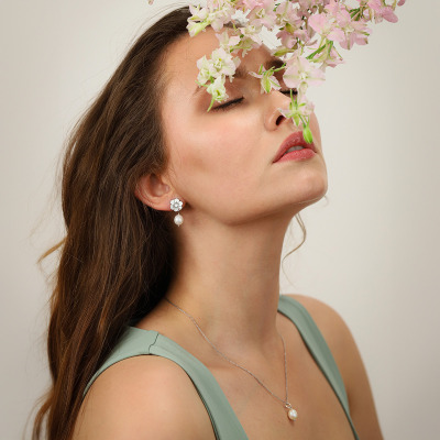 Kolczyki Flower Garden srebrne platynowane sztyfty kwiaty... 2