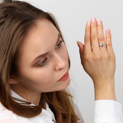 Pierścionek z białego i żółtego złota 585 z cyrkoniami... 2