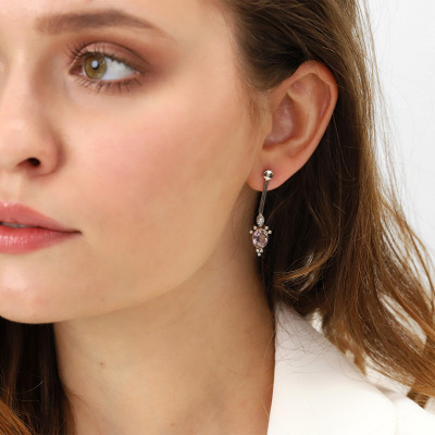 Kolczyki długie z żółtego i białego złota 585 z... 2