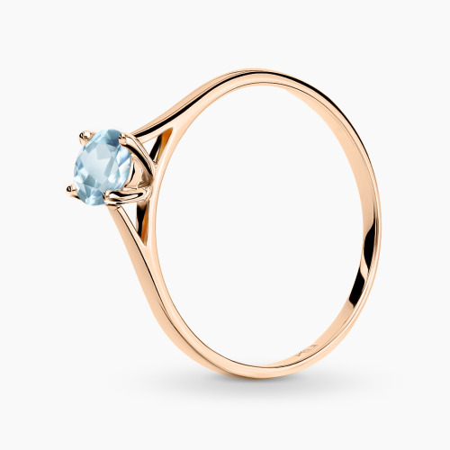 Pierścionek zaręczynowy Sorrento różowe złoto 585 z topazem sky 0,60 ct