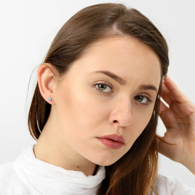 Kolczyki Sorrento żółte złoto 585 z topazami sky 0,60 ct 2