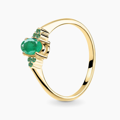 Pierścionek zaręczynowy Perugia z żółtego złota 585 ze...