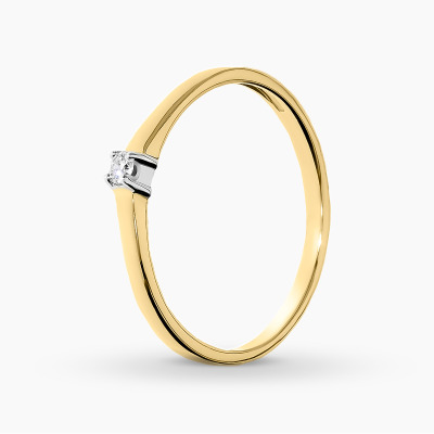 Pierścionek zaręczynowy dwukolorowe złoto 585 z brylantem...