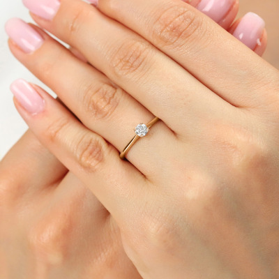 Pierścionek zaręczynowy Sorrento różowe złoto 585 z... 2