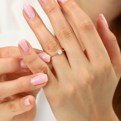 Pierścionek Sorrento żółte złoto 585 z brylantem 0,25 ct... 2