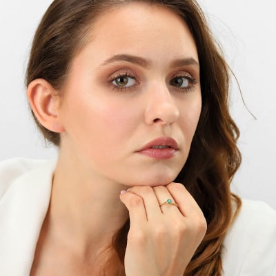 Pierścionek zaręczynowy Sorrento żółte złoto 585 ze... 2