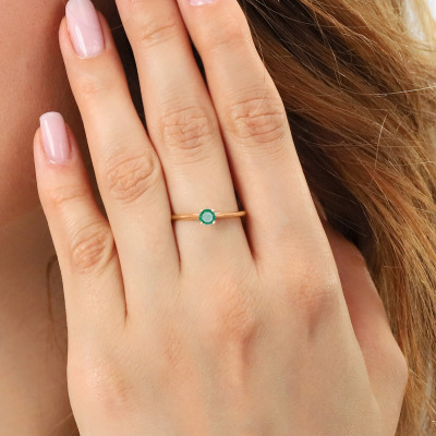 Pierścionek zaręczynowy Sorrento różowe złoto 585 ze... 2