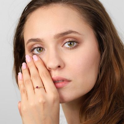 Pierścionek zaręczynowy Sorrento żółte złoto 585 z... 2