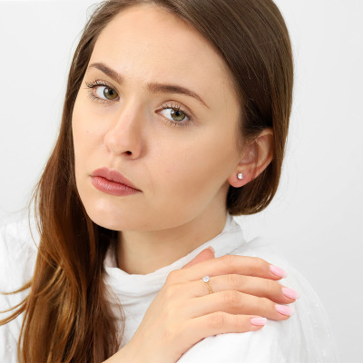 Pierścionek zaręczynowy Sorrento różowe złoto 585 z... 2