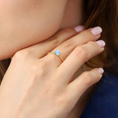 Pierścionek zaręczynowy Sorrento żółte złoto 585 z... 2