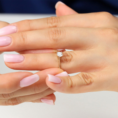 Pierścionek Sorrento różowe złoto 585 z brylantem 0,30 ct... 2