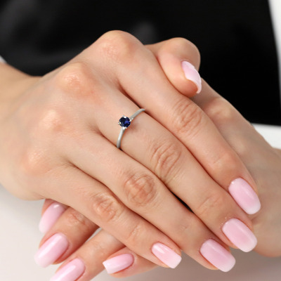 Pierścionek zaręczynowy Sorrento białe złoto 585 z... 2