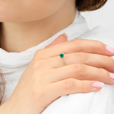 Pierścionek zaręczynowy Sorrento dwukolorowe złoto 585 ze... 2