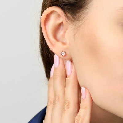 Kolczyki Sorrento różowe złoto 585 z morganitami 0,90 ct 2