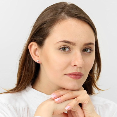 Kolczyki Sorrento żółte złoto 585 z białymi topazami 0,60 ct 2