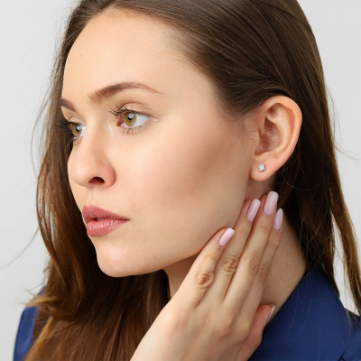 Kolczyki Sorrento żółte złoto 585 z białymi topazami 1,20 ct 2