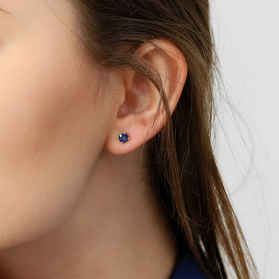 Kolczyki Sorrento różowe złoto 585 z szafirami 1,20 ct 2