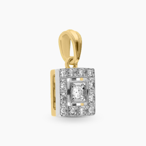 Zawieszka złoto 585 z brylantami  0,15 ct w stylu Art Déco