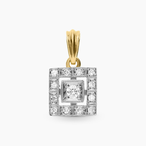 Zawieszka złoto 585 z brylantami  0,15 ct w stylu Art Déco