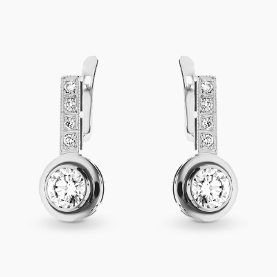 Kolczyki z białego złota 585 z brylantami 1,13 ct IF/F, Vs/G